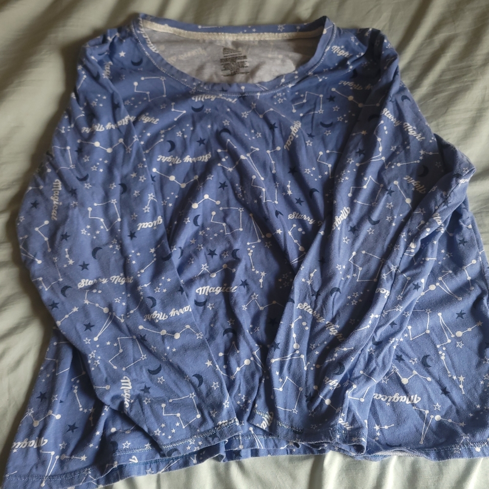 Secret Treasure Pajamas 3X 22W-24W Blue, white, grey